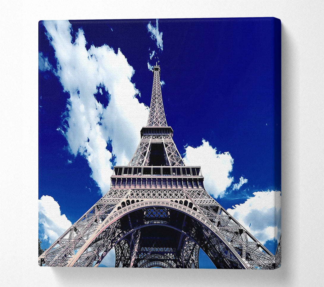  A Canvas Print of Eiffel Tower Bottom Up View Canvas Art