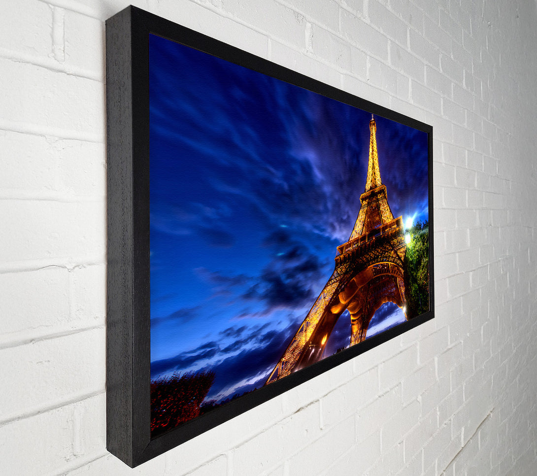  A Canvas Print of Eiffel Tower Golden Blues Canvas Print