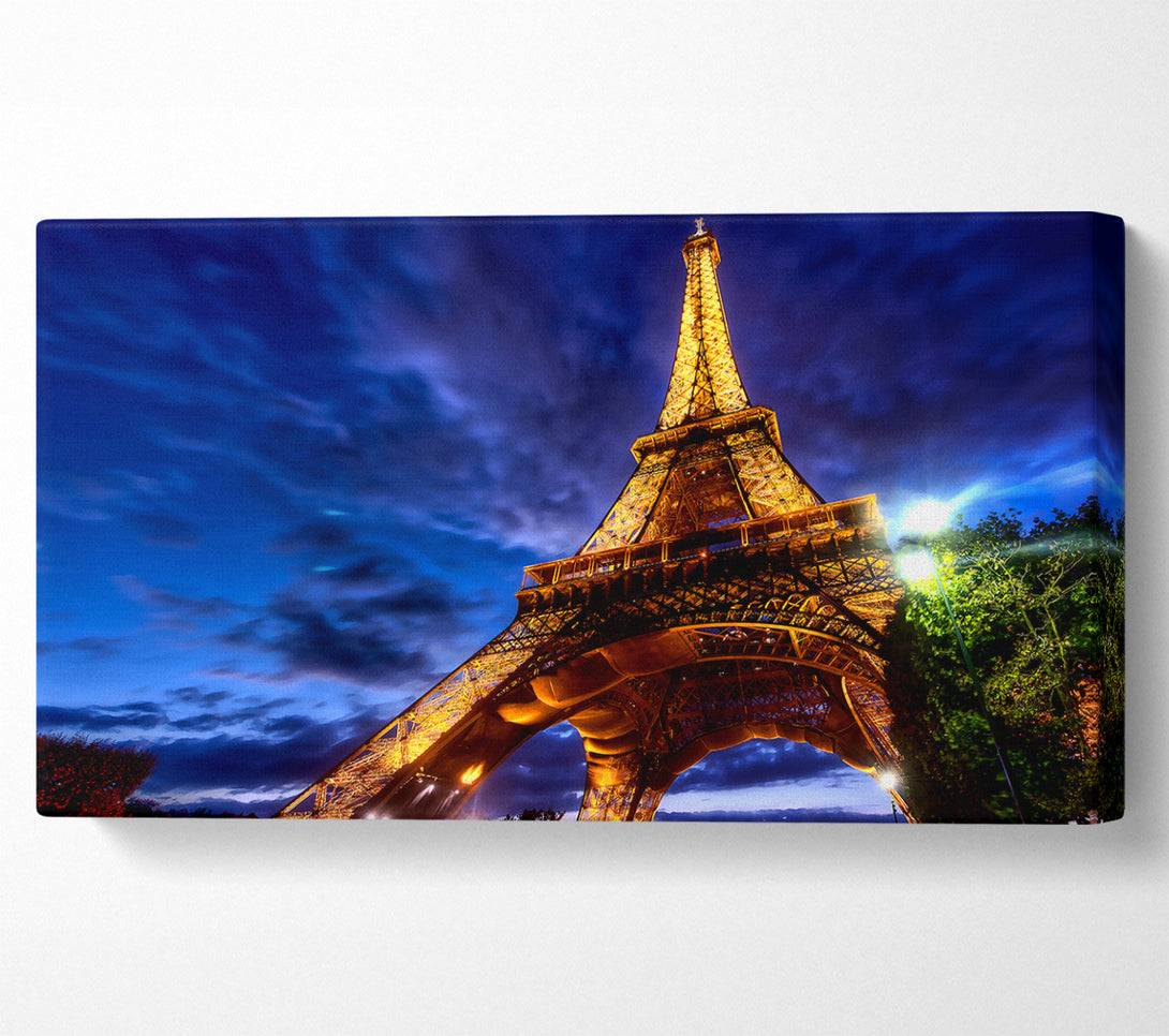  A Canvas Print of Eiffel Tower Golden Blues Canvas Print