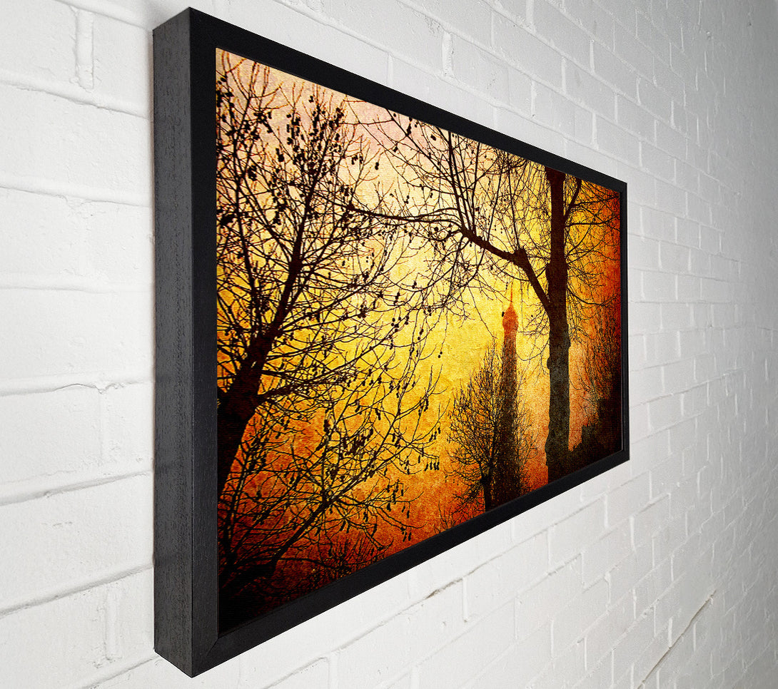  A Canvas Print of Eiffel Tower Through The Golden Trees Canvas Print