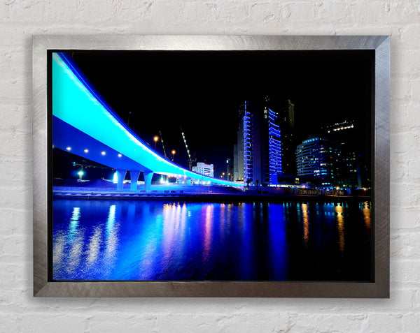 Electric Blue Bridge Framed Print