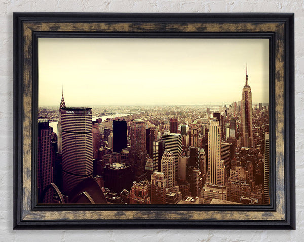 Empire State Building Retro Framed Print