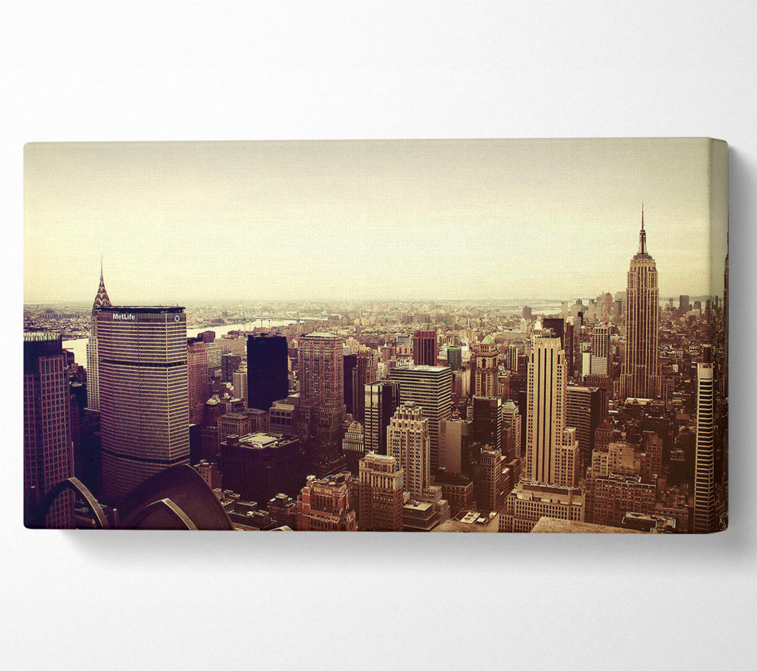  A Canvas Print of Empire State Building Retro Canvas Print