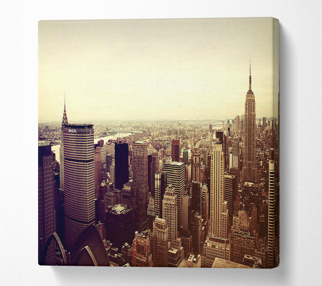  A Canvas Print of Empire State Building Retro Canvas Print