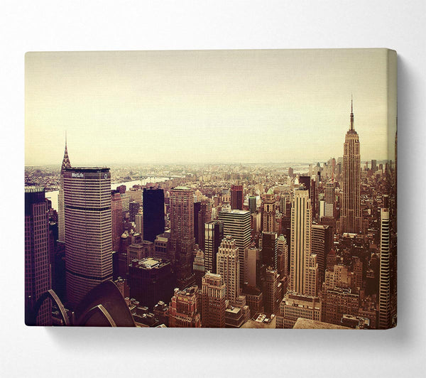  A Canvas Print of Empire State Building Retro Canvas Print