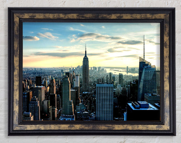 Empire State Building At Sunrise Framed Print