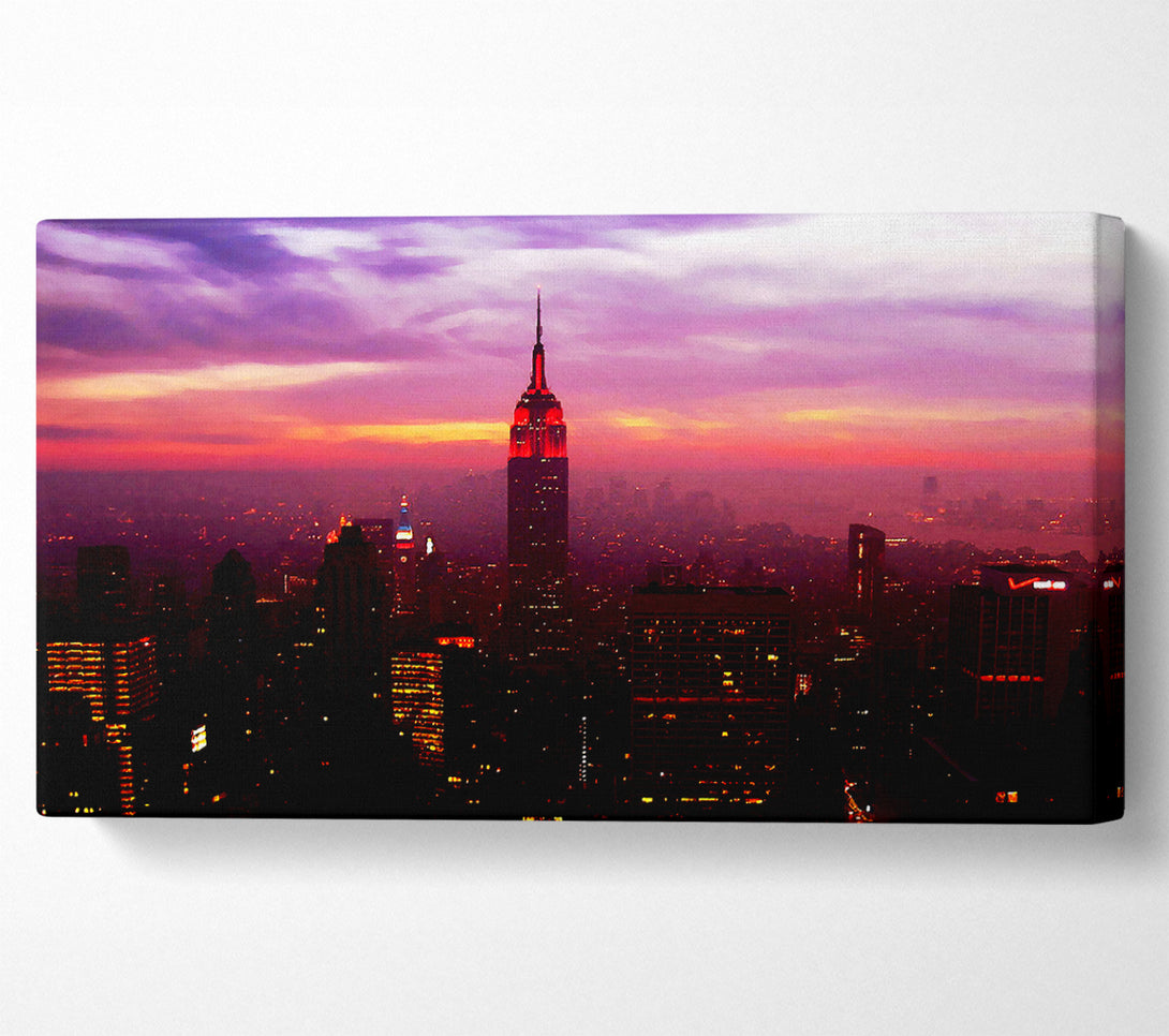  A Canvas Print of Empire State Building Evening Glow Canvas Wall Art