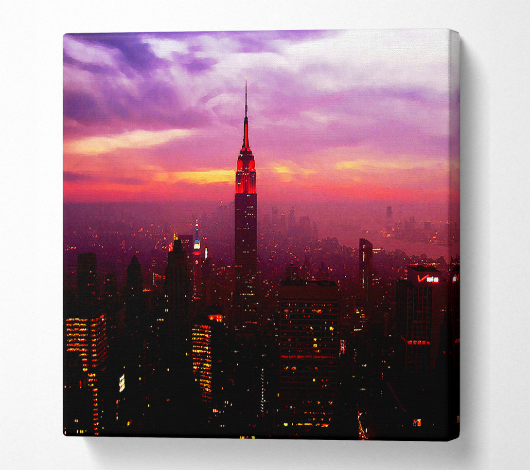  A Canvas Print of Empire State Building Evening Glow Canvas Wall Art