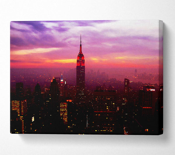  A Canvas Print of Empire State Building Evening Glow Canvas Wall Art