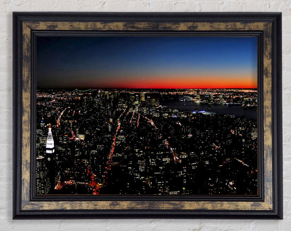 Empire State Building Glow Framed Print