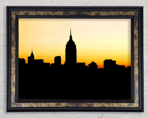 Empire State Building In Golden Sunlight Framed Print