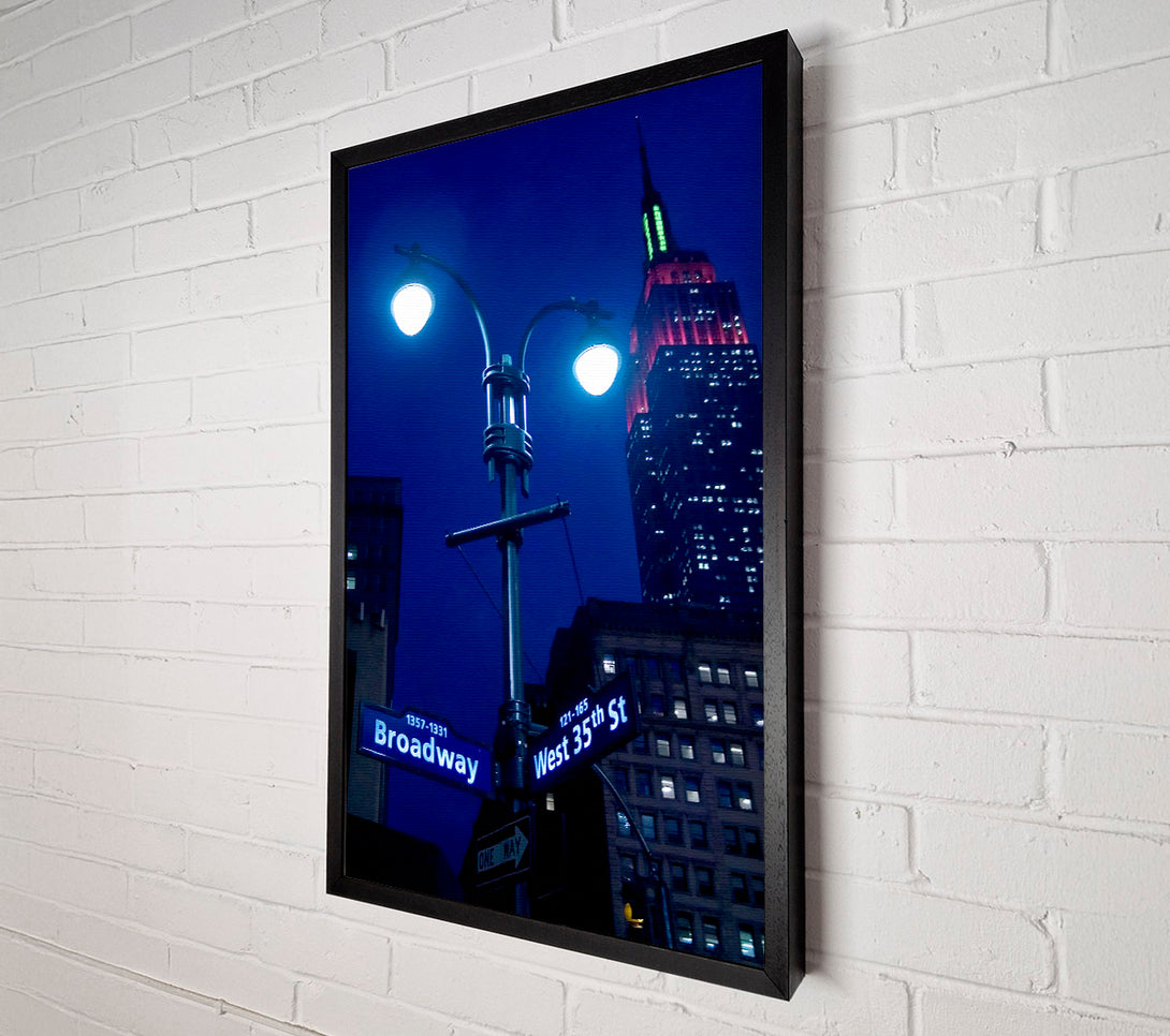  A Canvas Print of Empire State Building Lights Canvas Wall Art