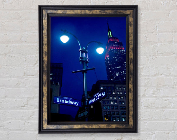Empire State Building Lights Framed Print