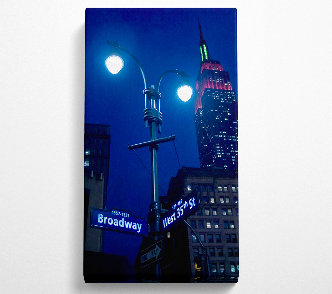  A Canvas Print of Empire State Building Lights Canvas Wall Art