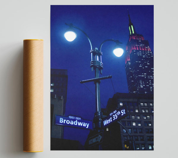 Empire State Building Lights Print
