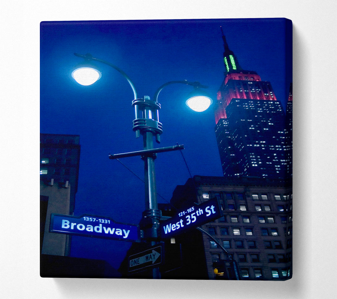  A Canvas Print of Empire State Building Lights Canvas Wall Art
