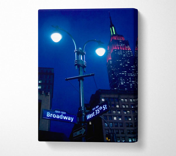  A Canvas Print of Empire State Building Lights Canvas Wall Art