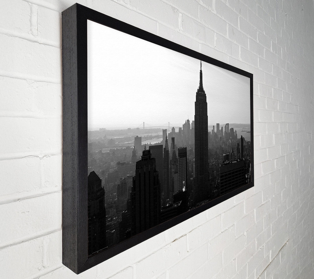  A Canvas Print of Empire State Building B n W Morning Canvas Wall Art