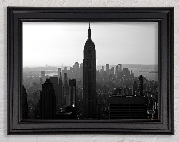 Empire State Building B n W Morning Framed Print