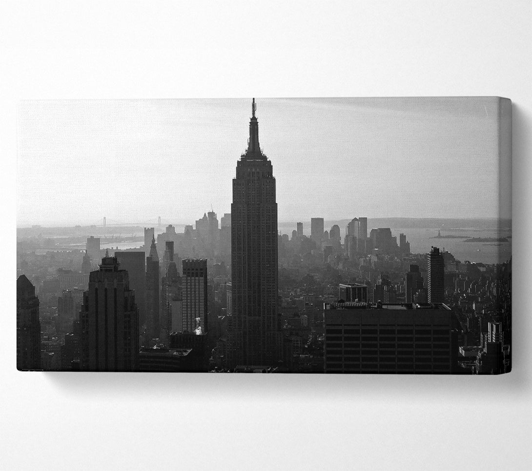  A Canvas Print of Empire State Building B n W Morning Canvas Wall Art
