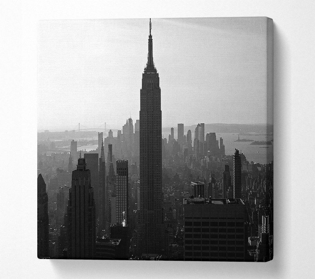  A Canvas Print of Empire State Building B n W Morning Canvas Wall Art
