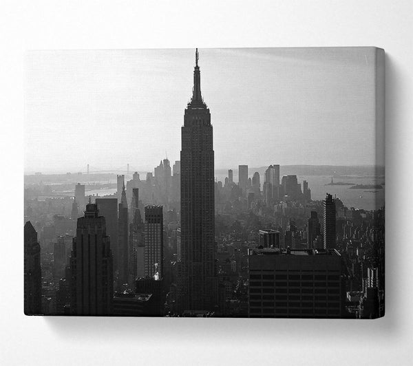  A Canvas Print of Empire State Building B n W Morning Canvas Wall Art