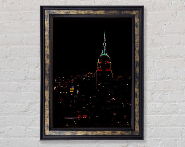 Empire State Neon Framed Print