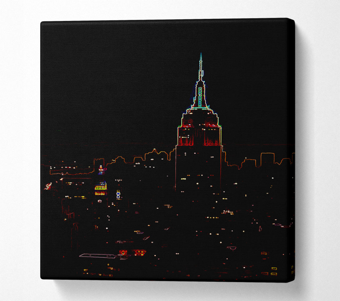  A Canvas Print of Empire State Neon Canvas Wall Art