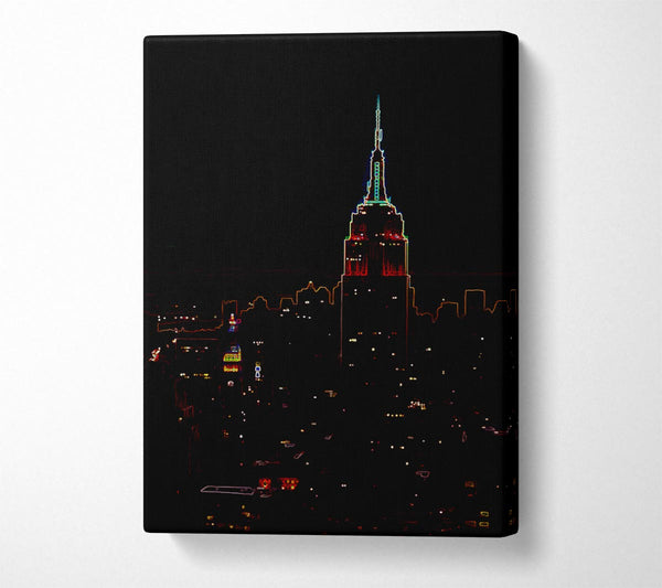  A Canvas Print of Empire State Neon Canvas Wall Art