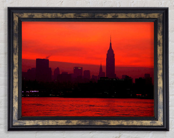 Empire State Red City Framed Print
