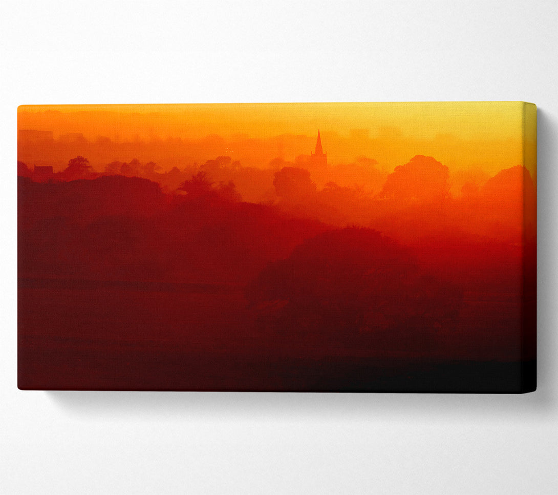  A Canvas Print of English Countryside At Dawn Canvas Print