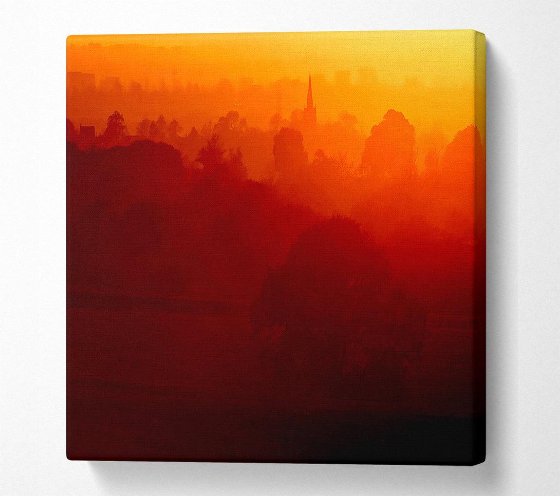  A Canvas Print of English Countryside At Dawn Canvas Print