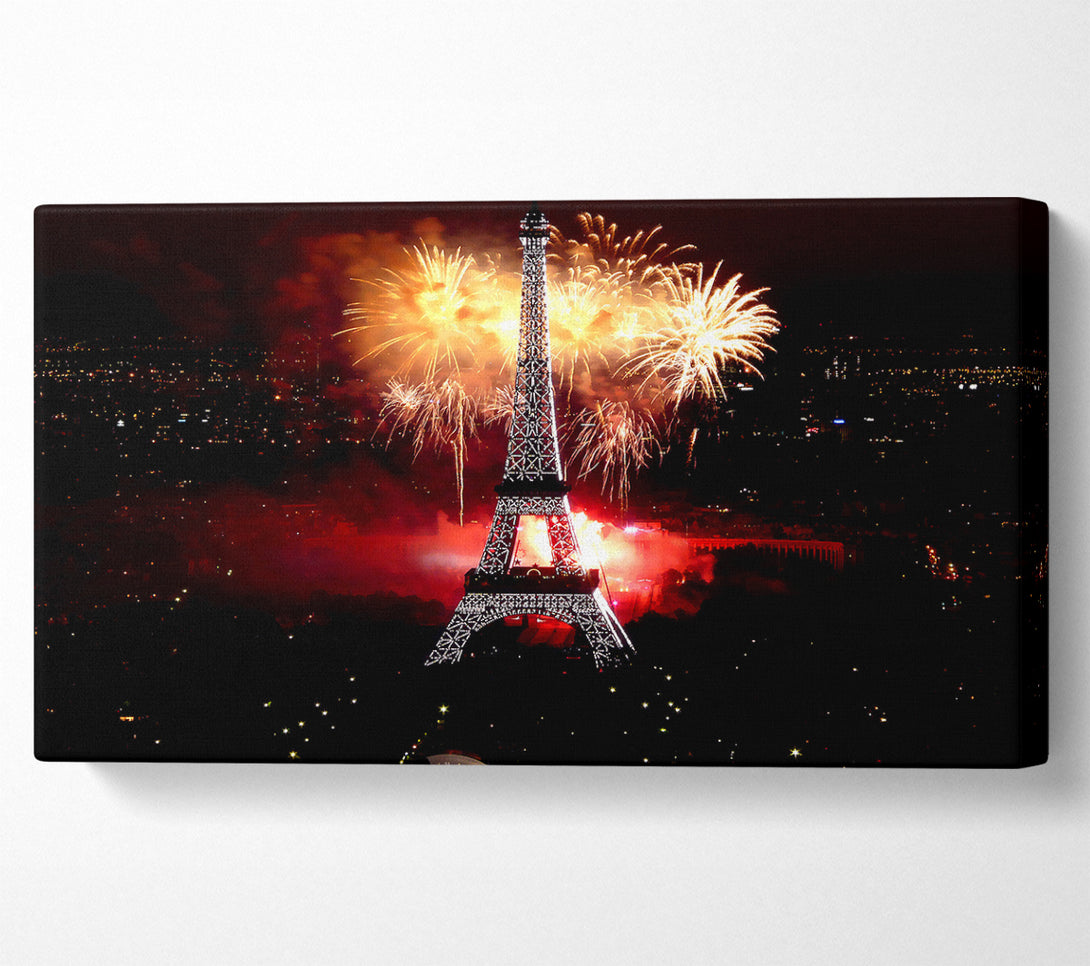  A Canvas Print of Fireworks Eiffel Tower Canvas Wall Art
