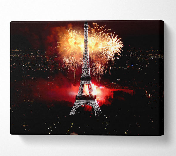  A Canvas Print of Fireworks Eiffel Tower Canvas Wall Art