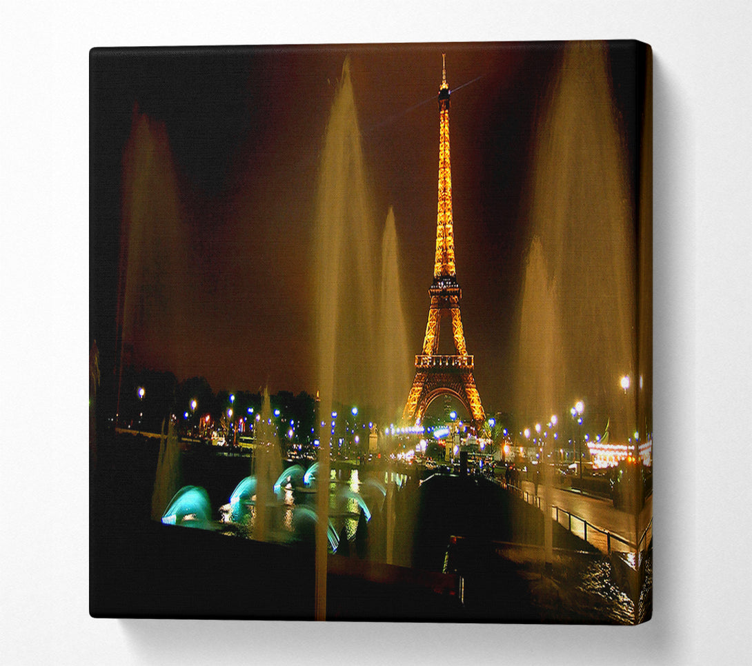  A Canvas Print of Fountains And Eiffel Tower Canvas Print