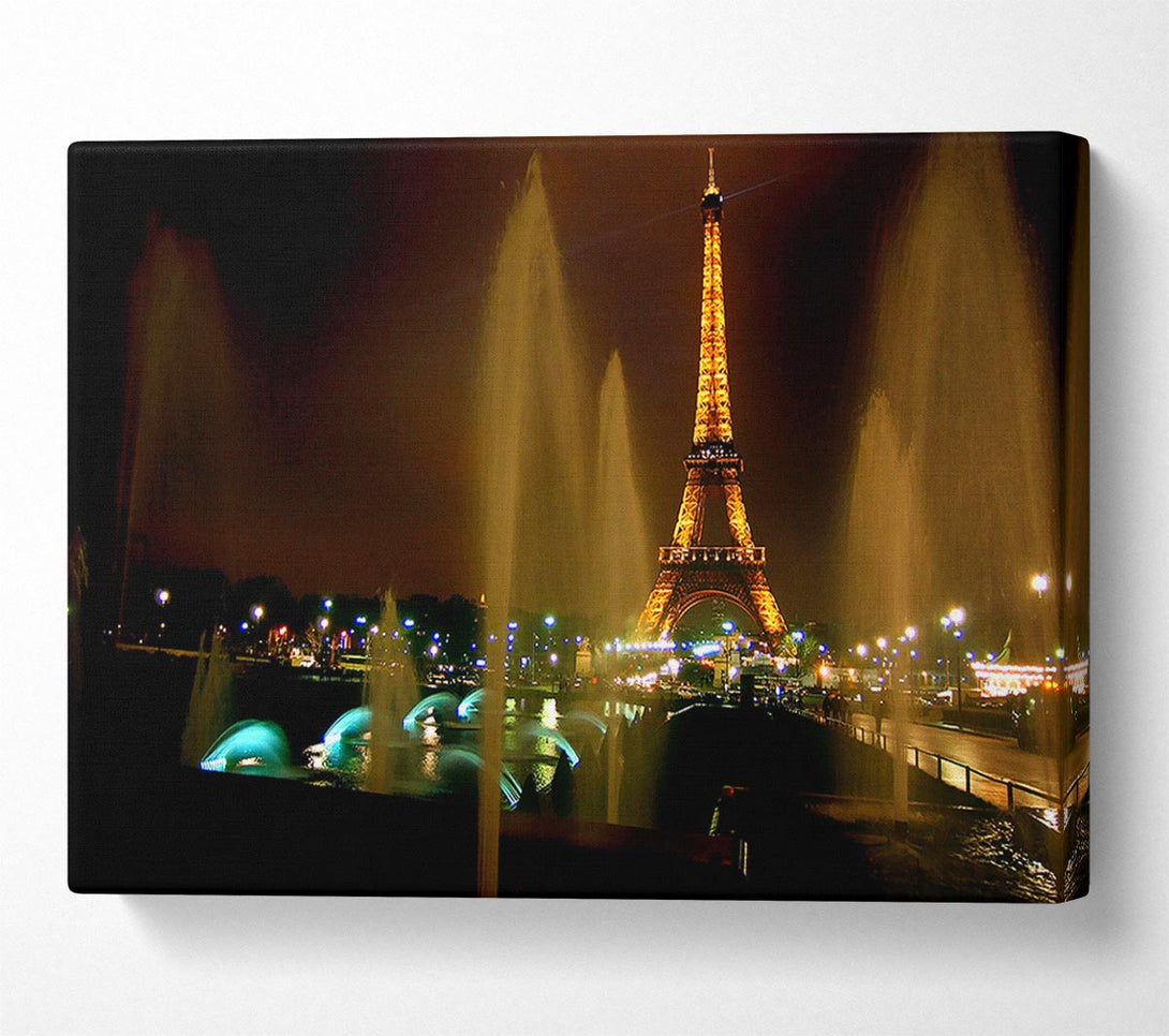  A Canvas Print of Fountains And Eiffel Tower Canvas Print