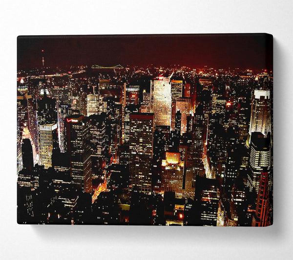  A Canvas Print of Golden City Nights Canvas Art