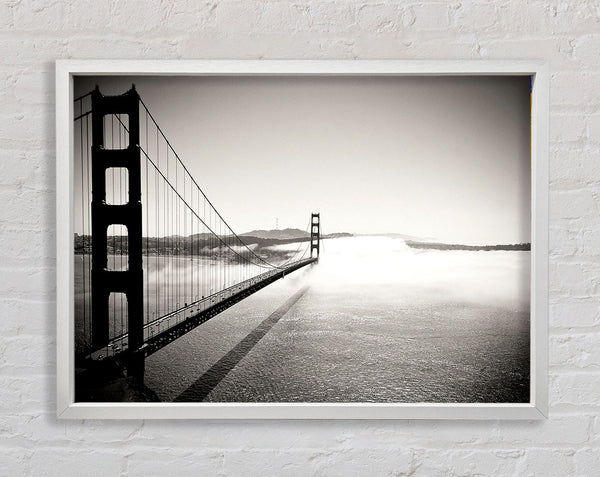 Golden Gate Bridge Black And White Framed Print