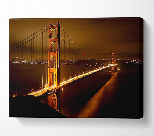  A Canvas Print of Golden Gate Bridge Nights Canvas Wall Art