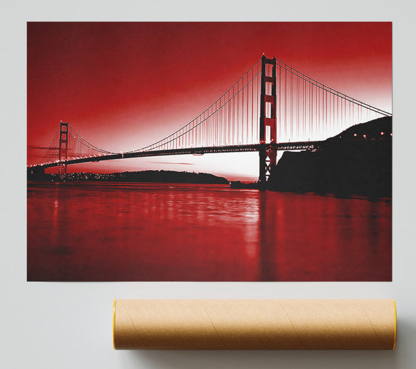 Golden Gate Bridge Red Giclee Print