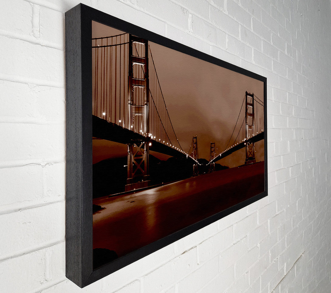  A Canvas Print of Golden Gate Bridge Twins Brown Canvas Wall Art