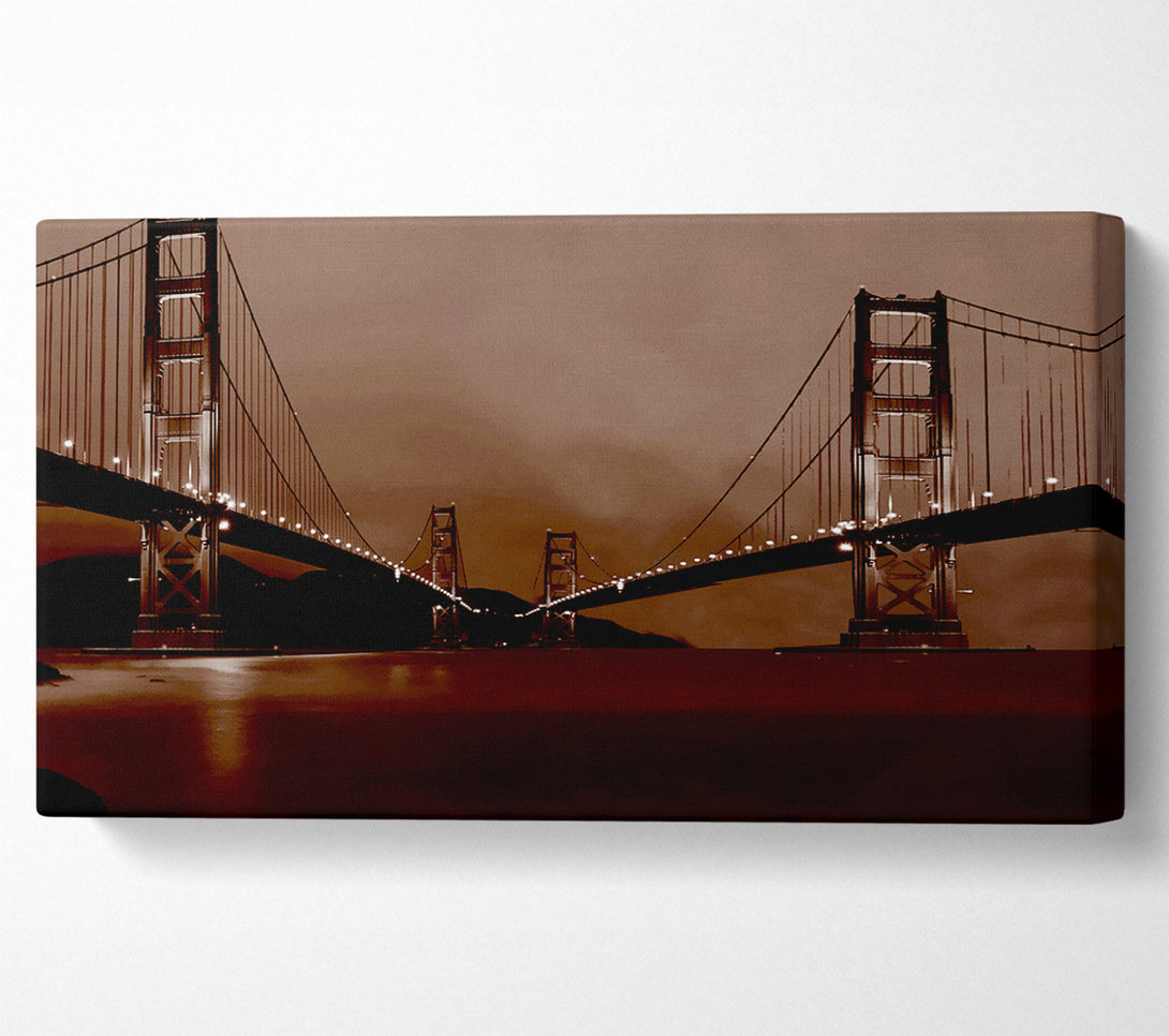  A Canvas Print of Golden Gate Bridge Twins Brown Canvas Wall Art