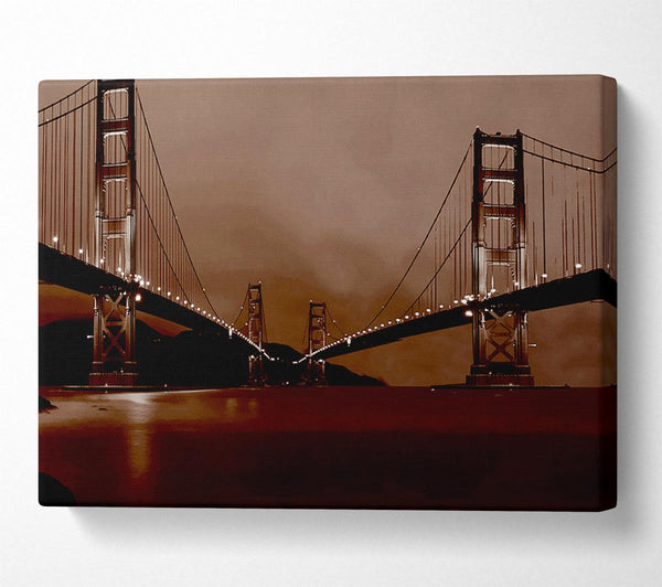  A Canvas Print of Golden Gate Bridge Twins Brown Canvas Wall Art