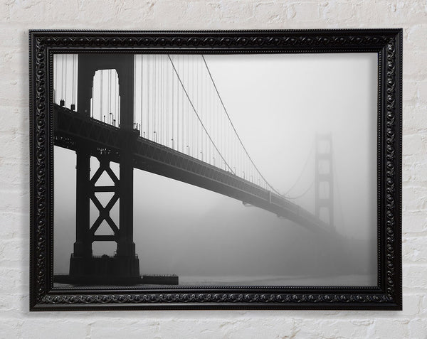 Golden Gate In Fog Framed Print