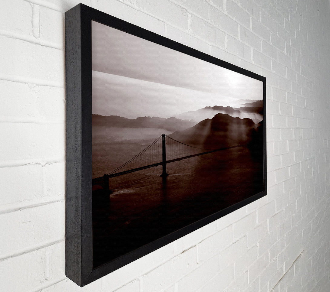  A Canvas Print of Goldon Gate Bridge Misty Morning Brown Canvas Print