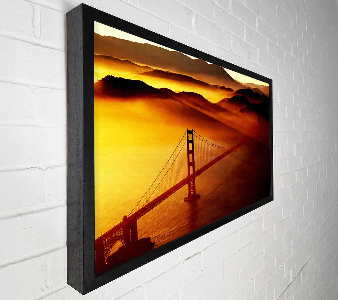  A Canvas Print of Goldon Gate Bridge Sunshine Mist Morning Canvas Art
