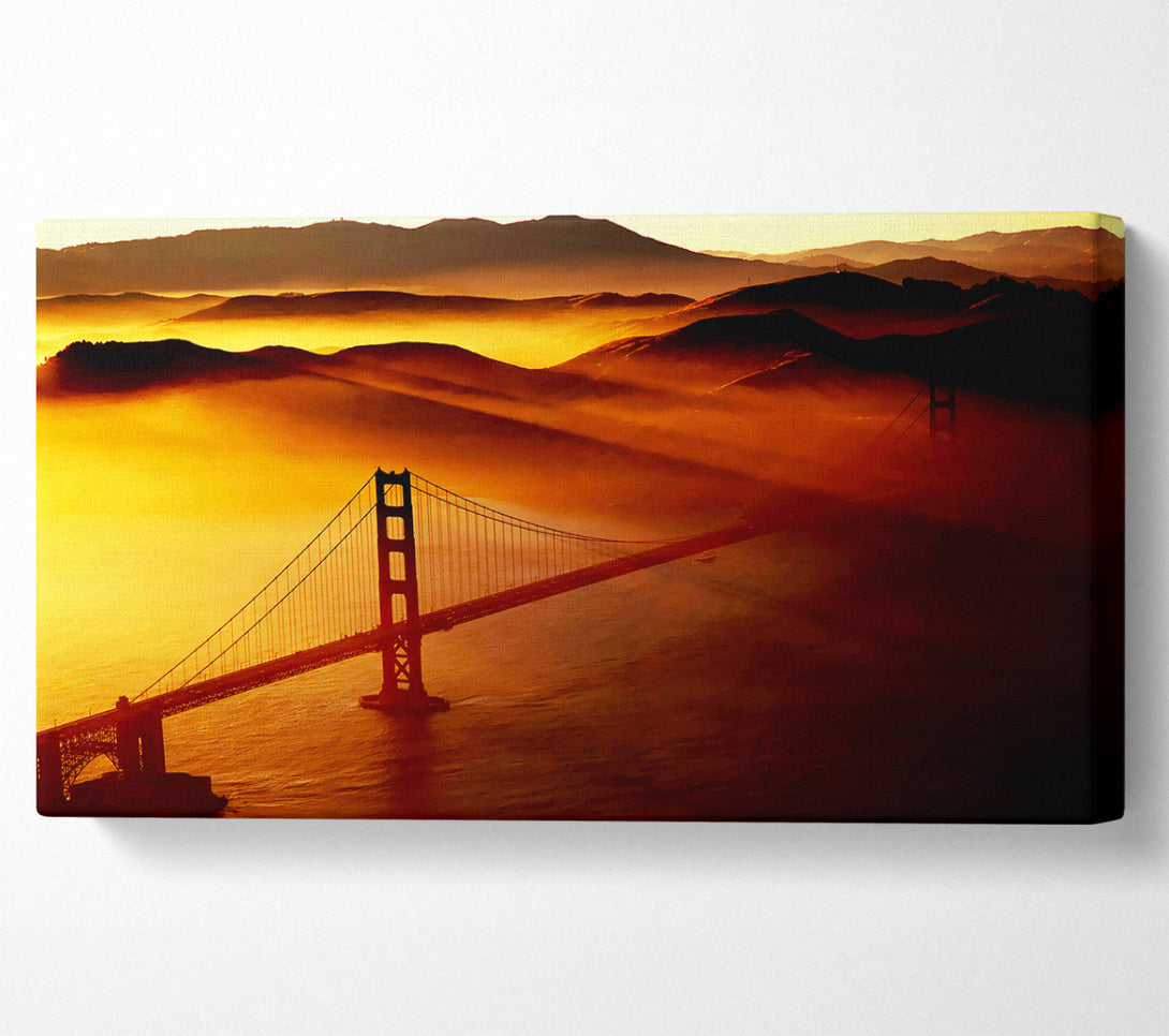  A Canvas Print of Goldon Gate Bridge Sunshine Mist Morning Canvas Art