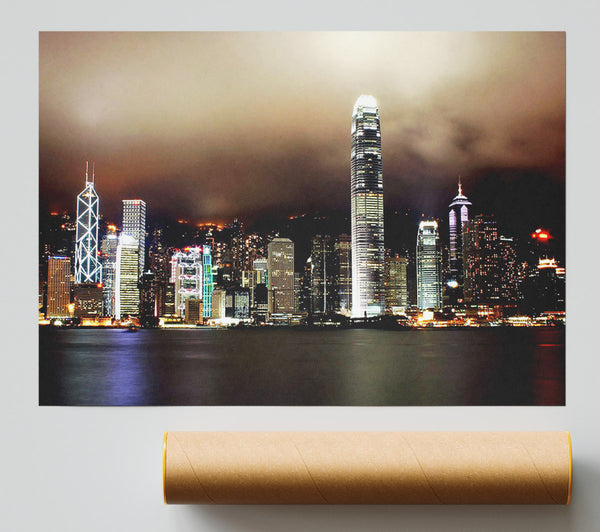 Hong Kong Harbour Brown Giclee Print