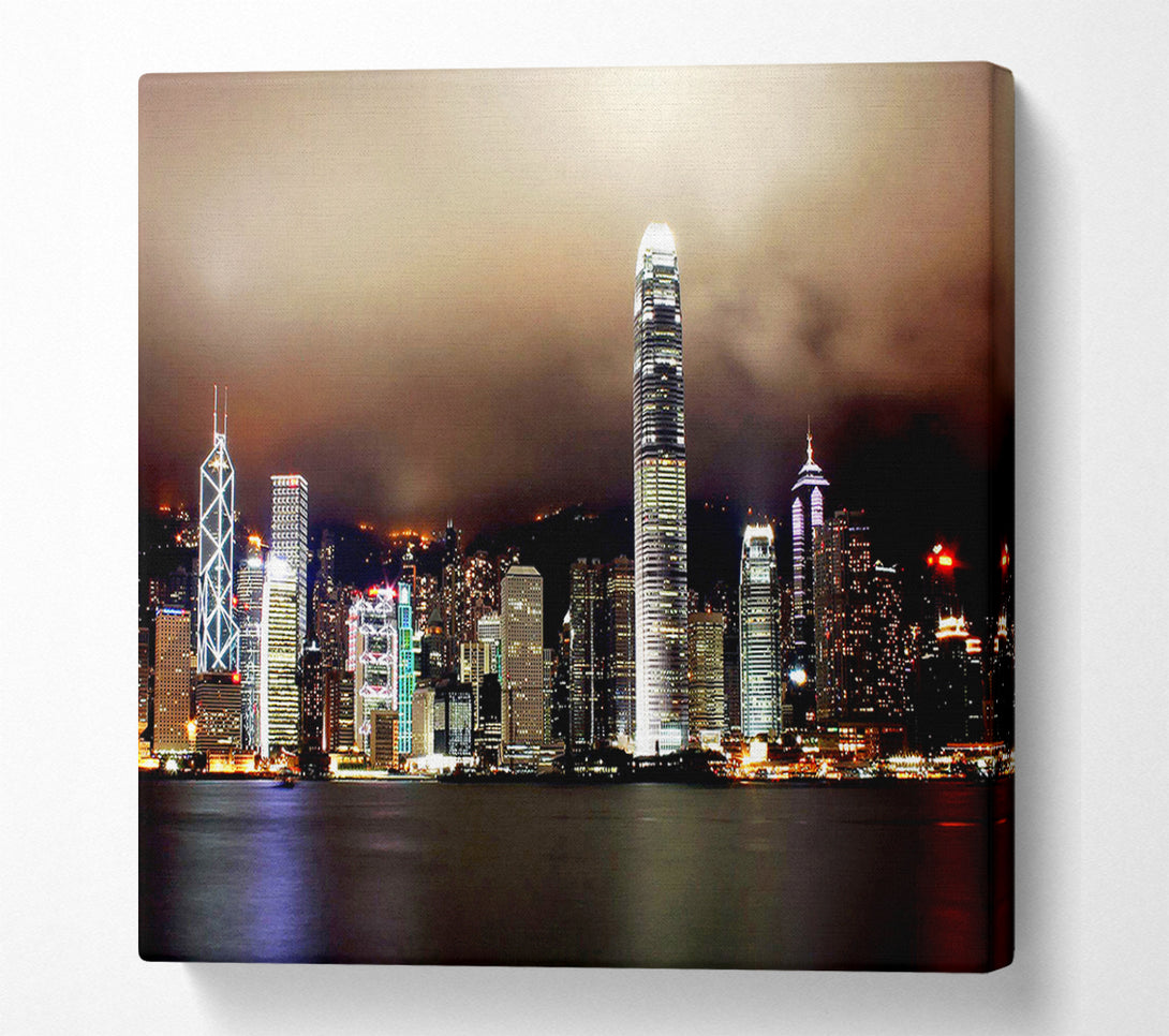  A Canvas Print of Hong Kong Harbour Brown Canvas Print