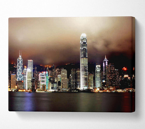  A Canvas Print of Hong Kong Harbour Brown Canvas Print